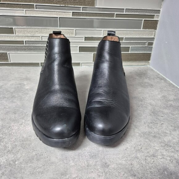 41 Wonders Fly Hija V10 Black Leather Studded Chelsea Boots Size 41 - Picture 2 of 10
